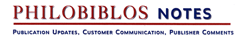PHILOBIBLOS NOTES